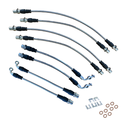 ATI EXTENDED BRAIDED BRAKE LINE KIT - 8 LINE - TOYOTA LANDCRUISER 76 78 79 SERIES VSC